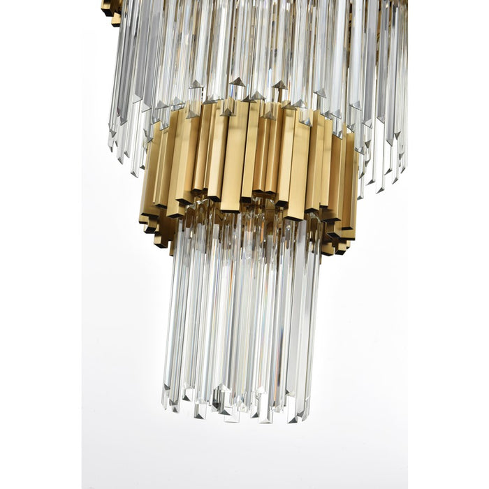 Elegant Lighting Willow 39 Light 48" Chandelier, Satin Gold/Clear