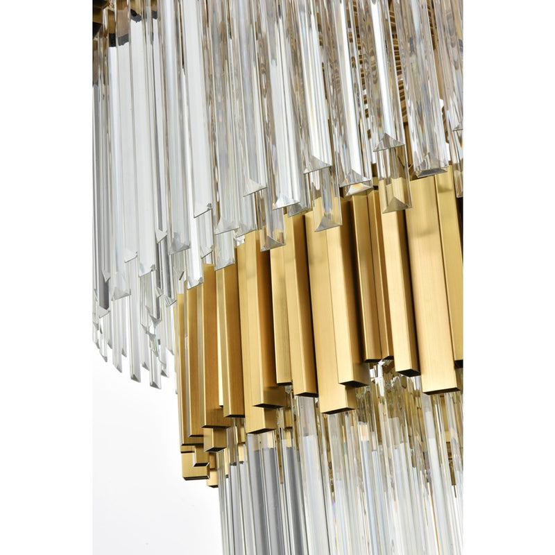 Elegant Lighting Willow 39 Light 48" Chandelier, Satin Gold/Clear