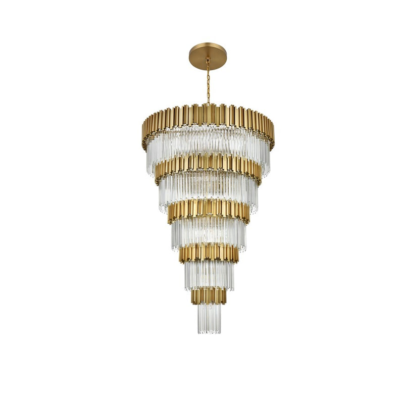 Elegant Lighting Willow 39 Light 48" Chandelier, Satin Gold/Clear