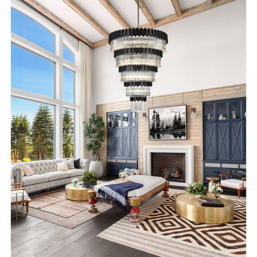 Elegant Lighting Willow 43 Light 59" Chandelier, Black/Clear