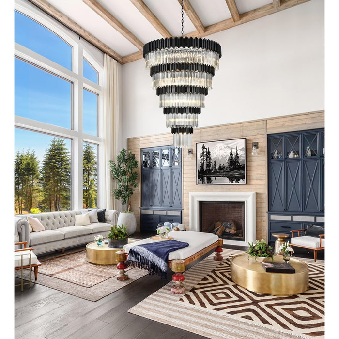 Elegant Lighting Willow 43 Light 59" Chandelier, Black/Clear