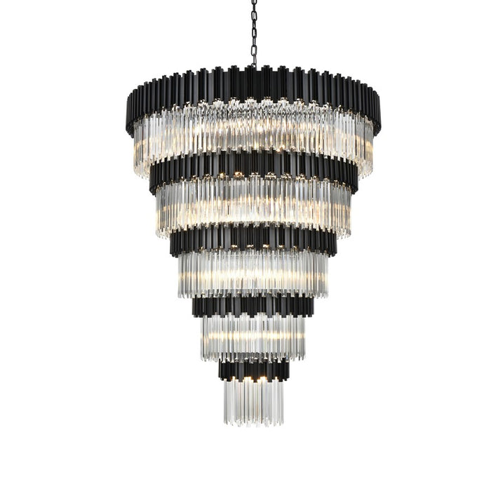 Elegant Lighting Willow 43 Light 59" Chandelier, Black/Clear