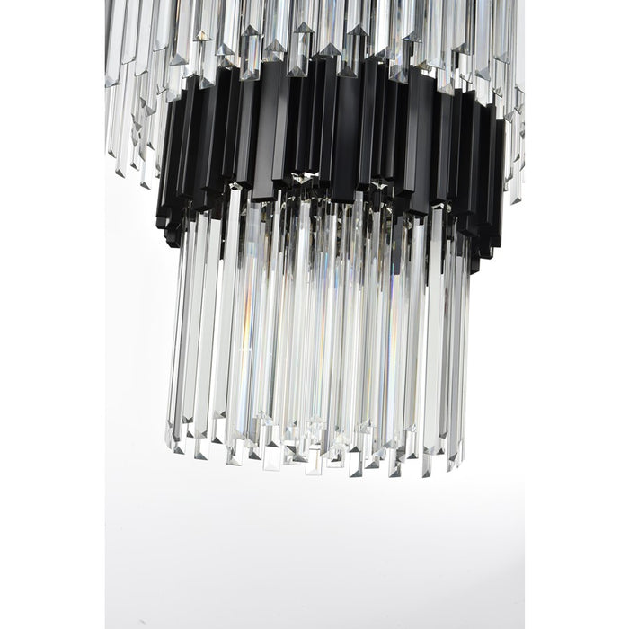 Elegant Lighting Willow 43 Light 59" Chandelier, Black/Clear