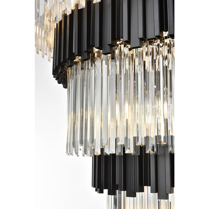 Elegant Lighting Willow 43 Light 59" Chandelier, Black/Clear