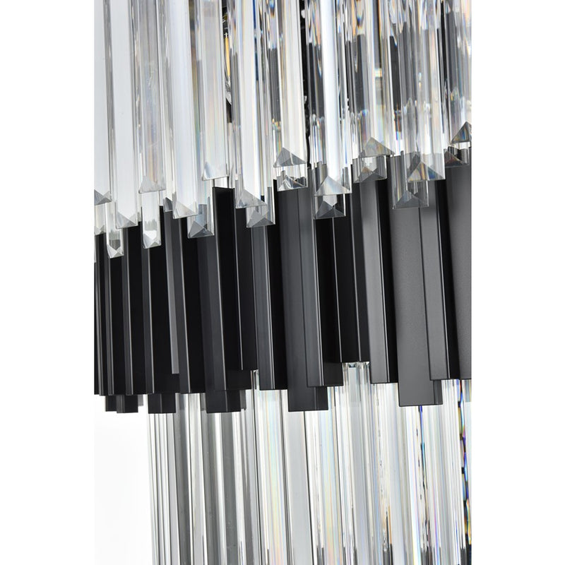 Elegant Lighting Willow 43 Light 59" Chandelier, Black/Clear