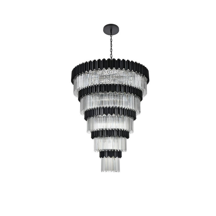 Elegant Lighting Willow 43 Light 59" Chandelier, Black/Clear