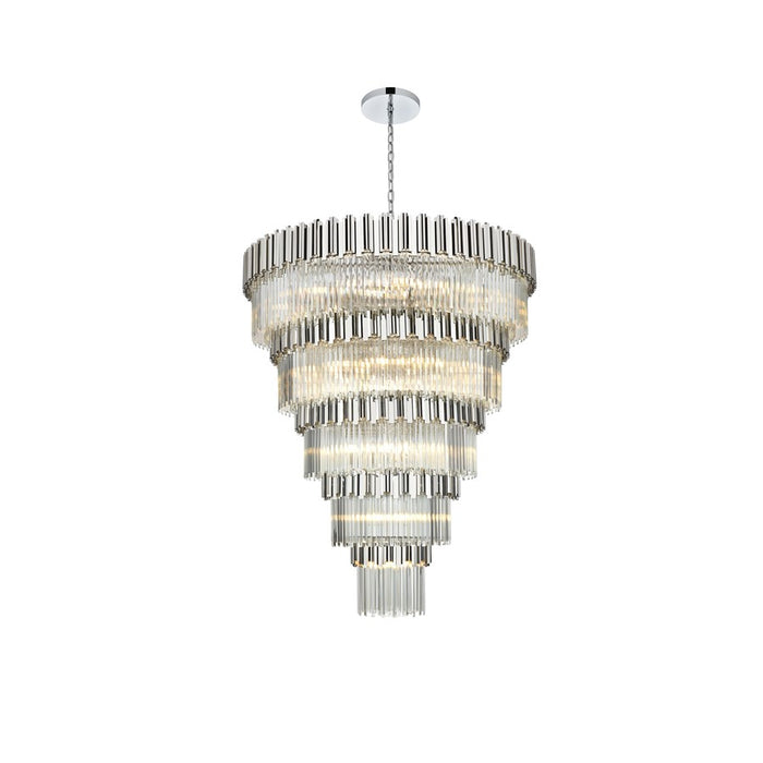 Elegant Lighting Willow 43 Light 59" Chandelier, Chrome/Clear