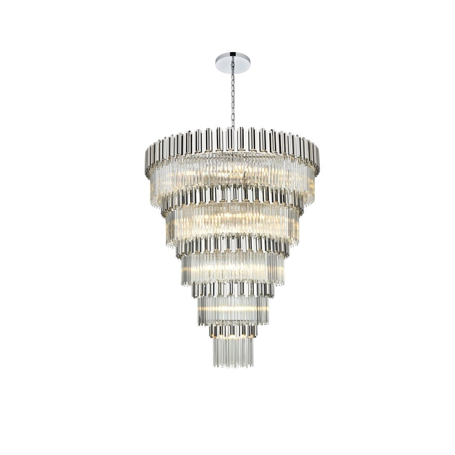 Elegant Lighting Willow 43 Light 59" Chandelier, Chrome/Clear