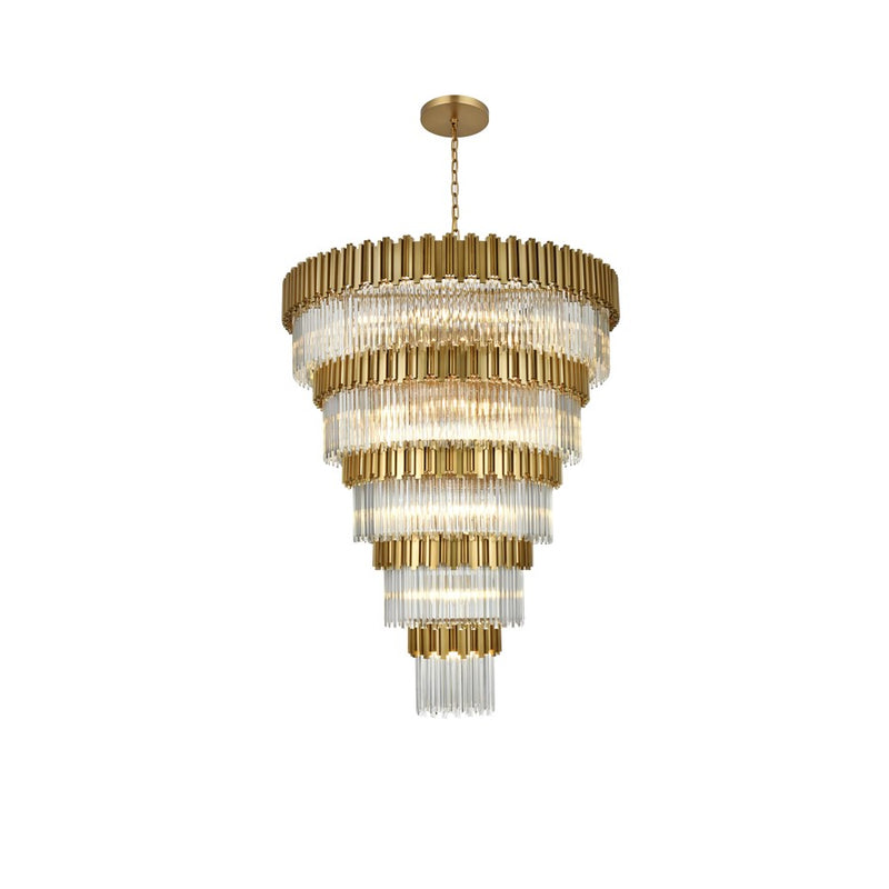 Elegant Lighting Willow 43 Light 59" Chandelier, Satin Gold/Clear