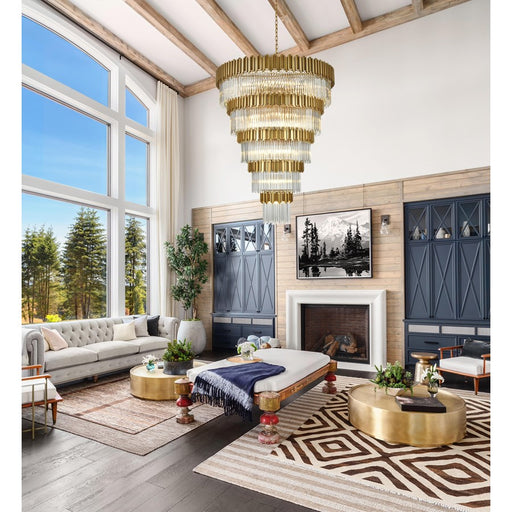 Elegant Lighting Willow 43 Light 59" Chandelier, Satin Gold/Clear