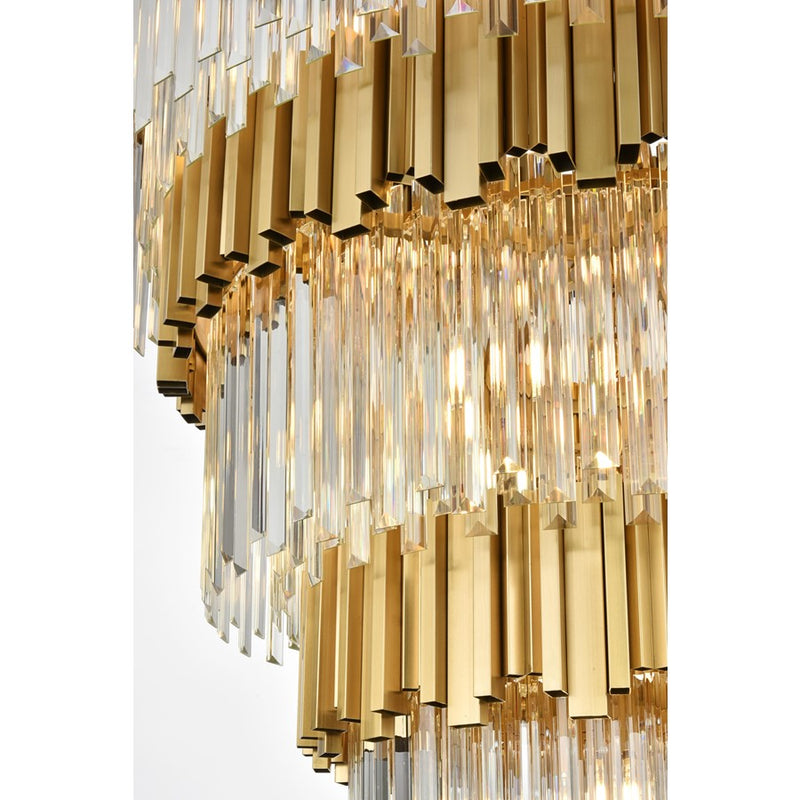 Elegant Lighting Willow 43 Light 59" Chandelier, Satin Gold/Clear
