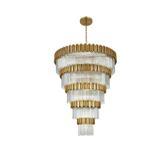 Elegant Lighting Willow 43 Light 59" Chandelier, Satin Gold/Clear