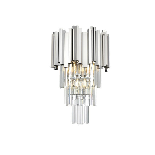 Elegant Lighting Willow 3 Light 12" Wall Sconce, Chrome/Clear - 3400W12C