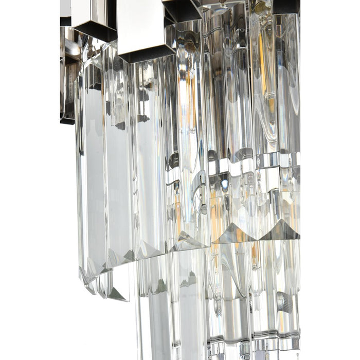 Elegant Lighting Willow 3 Light 12" Wall Sconce, Chrome/Clear