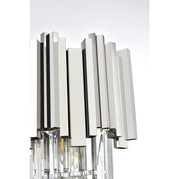 Elegant Lighting Willow 3 Light 12" Wall Sconce, Chrome/Clear