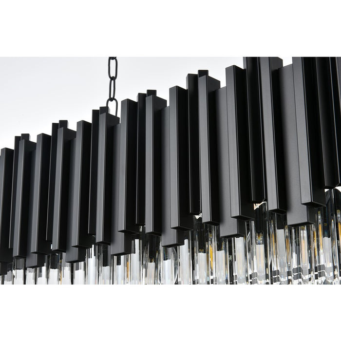 Elegant Lighting Willow 9 Light 36" Chandelier, Black/Clear