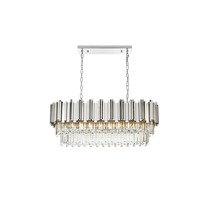 Elegant Lighting Willow 9 Light 36" Chandelier, Chrome/Clear - 3401G36C
