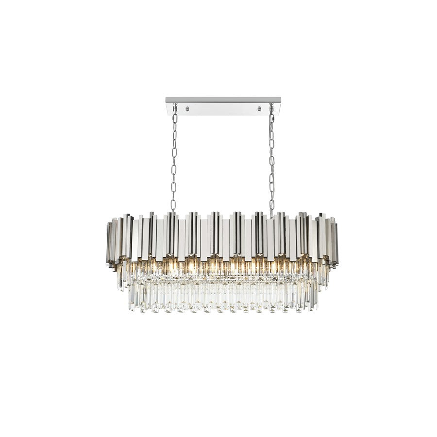 Elegant Lighting Willow 9 Light 36" Chandelier, Chrome/Clear - 3401G36C