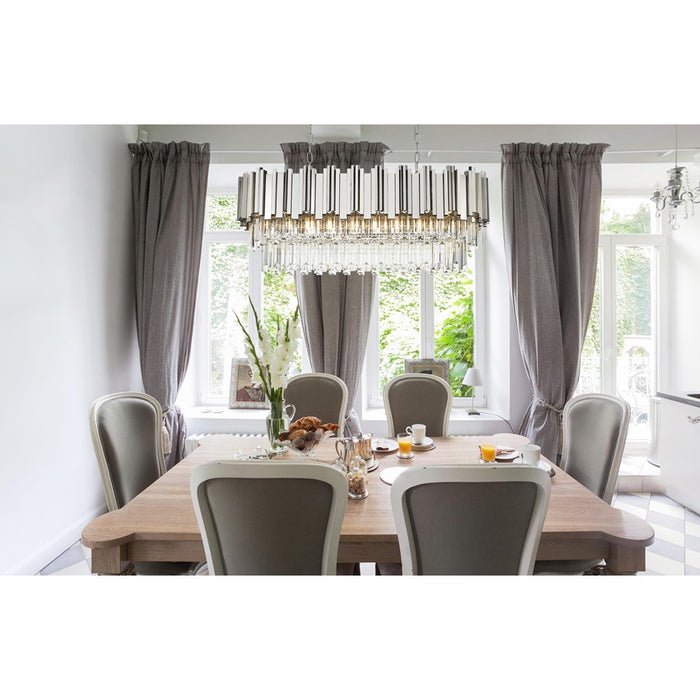 Elegant Lighting Willow 9 Light 36" Chandelier, Chrome/Clear