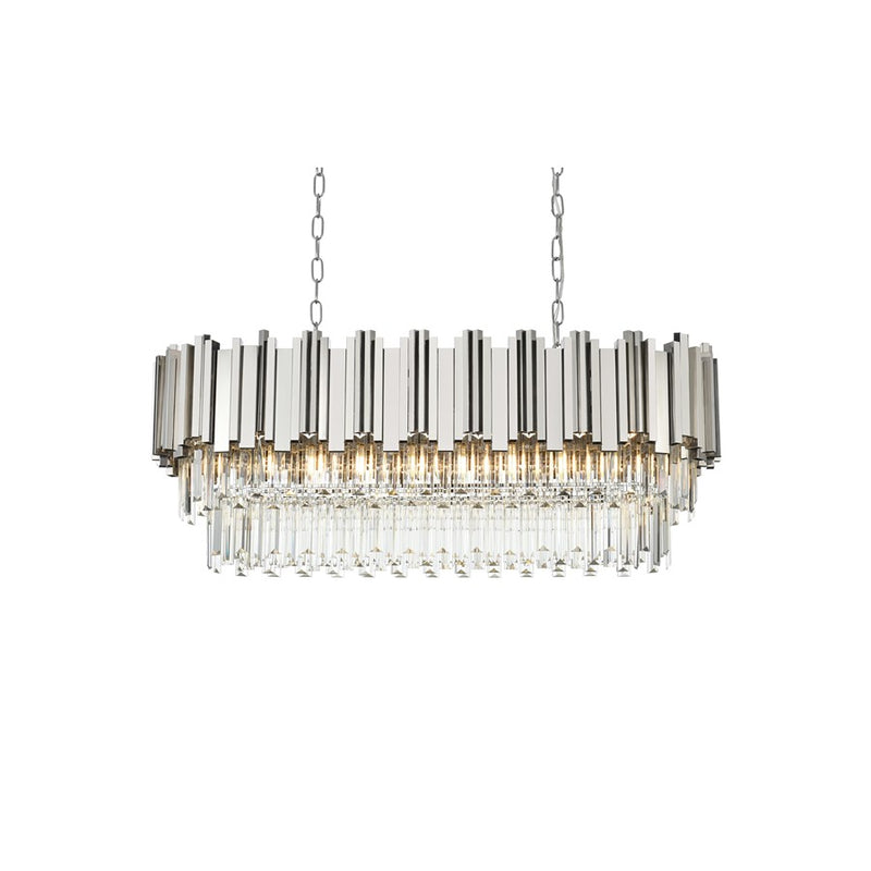 Elegant Lighting Willow 9 Light 36" Chandelier, Chrome/Clear