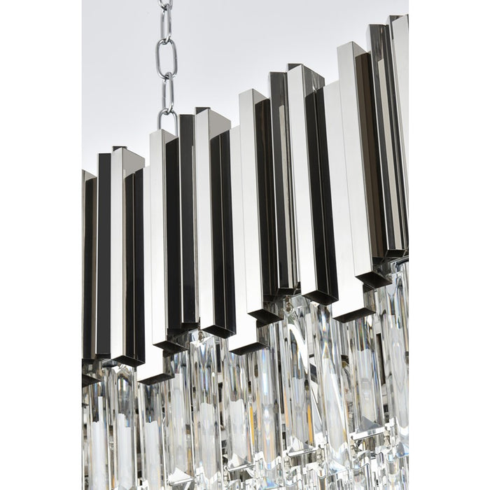 Elegant Lighting Willow 9 Light 36" Chandelier, Chrome/Clear