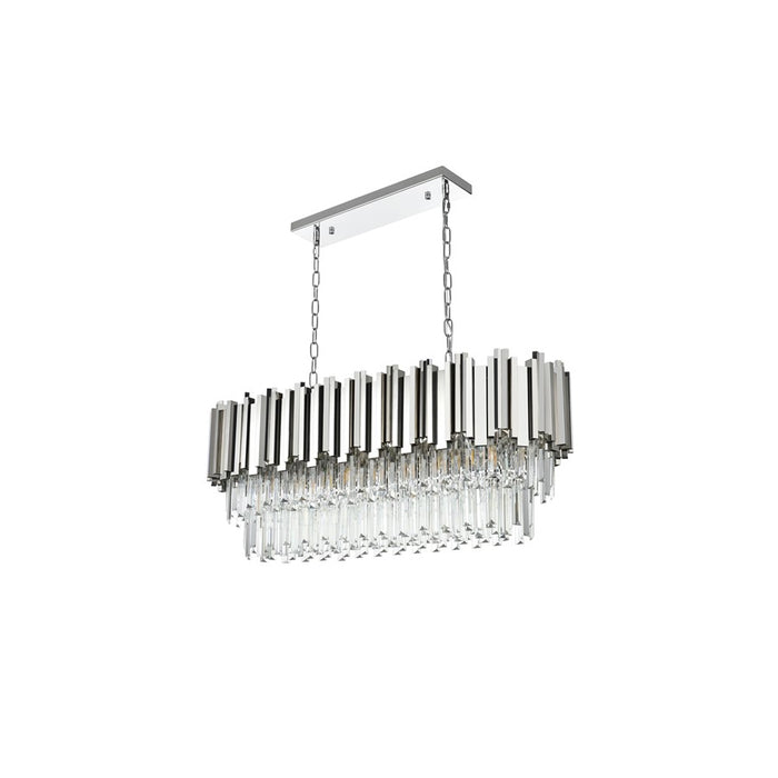 Elegant Lighting Willow 9 Light 36" Chandelier, Chrome/Clear