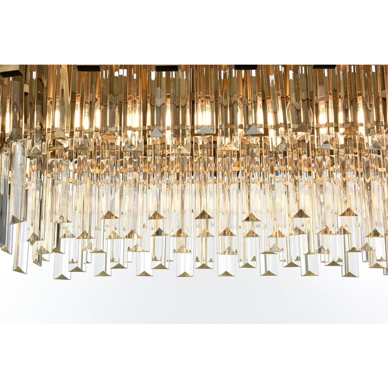 Elegant Lighting Willow 9 Light 36" Chandelier, Satin Gold/Clear
