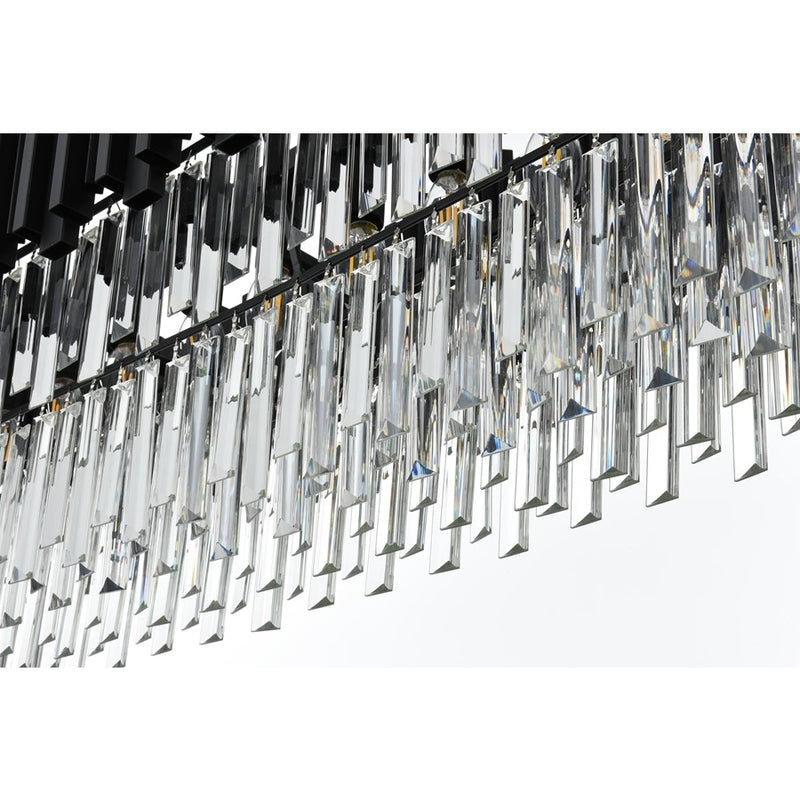 Elegant Lighting Willow 12 Light 47" Chandelier, Black/Clear