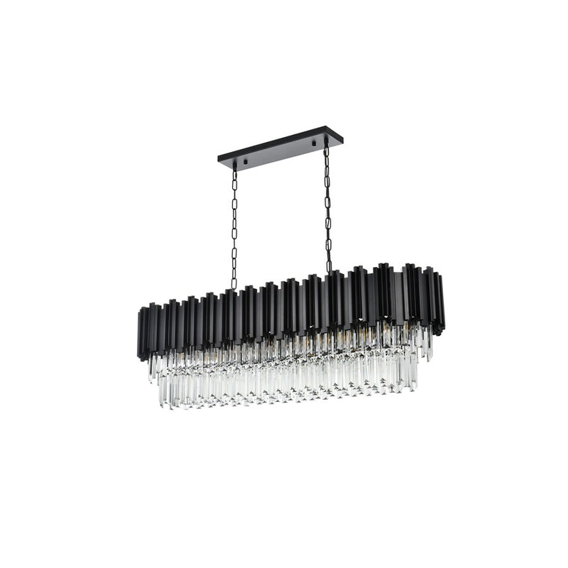 Elegant Lighting Willow 12 Light 47" Chandelier, Black/Clear