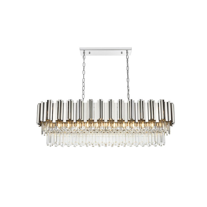 Elegant Lighting Willow 12 Light 47" Chandelier, Chrome/Clear - 3401G47C