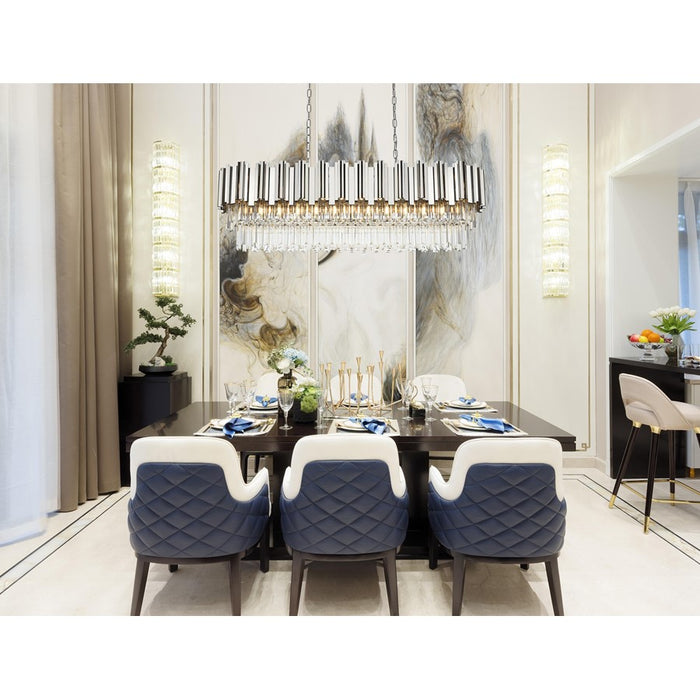 Elegant Lighting Willow 12 Light 47" Chandelier, Chrome/Clear