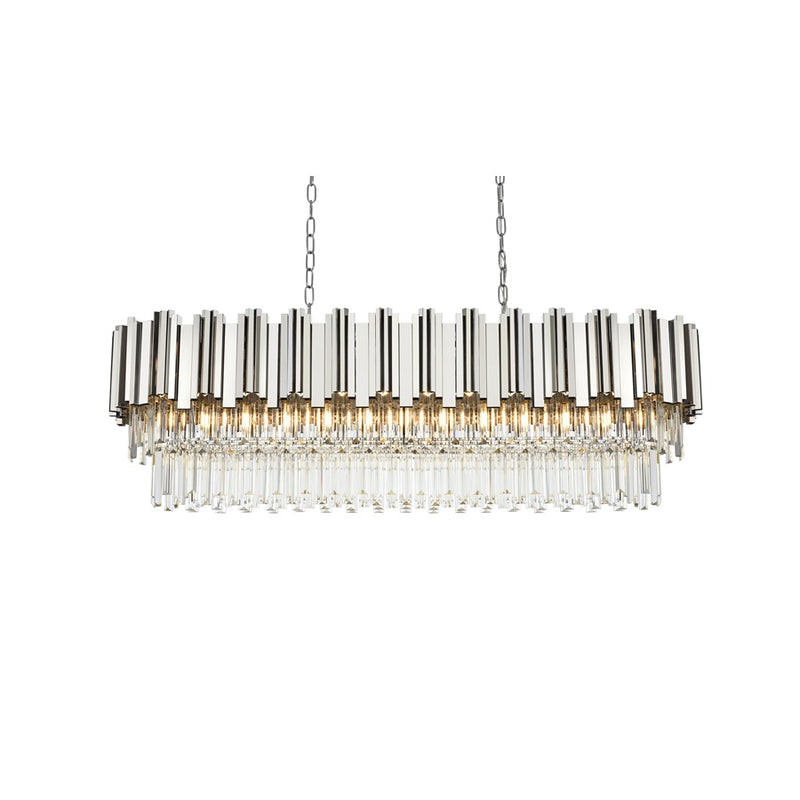 Elegant Lighting Willow 12 Light 47" Chandelier, Chrome/Clear