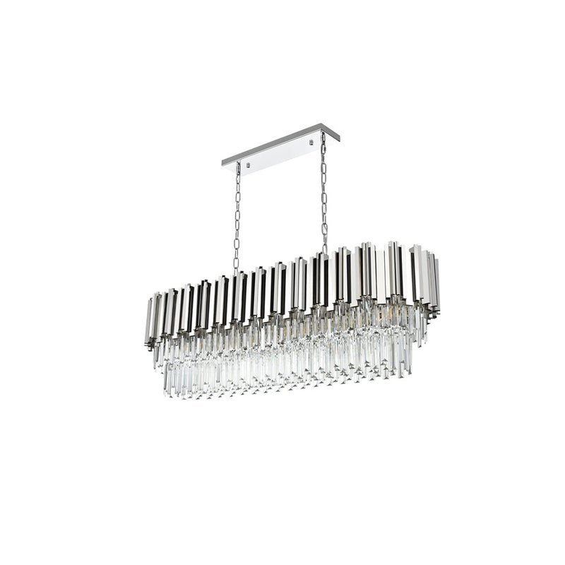 Elegant Lighting Willow 12 Light 47" Chandelier, Chrome/Clear