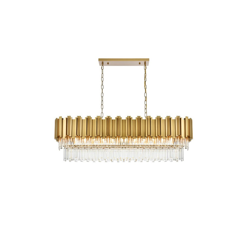 Elegant Lighting Willow 12 Light 47" Chandelier, Satin Gold/Clear