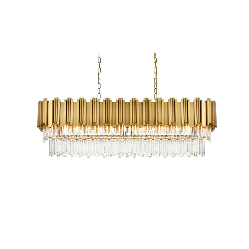 Elegant Lighting Willow 12 Light 47" Chandelier, Satin Gold/Clear
