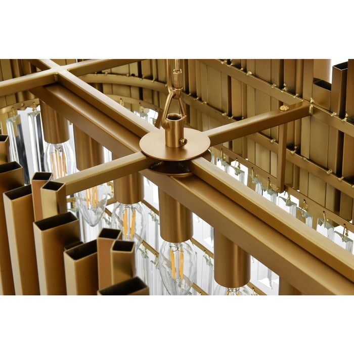 Elegant Lighting Willow 12 Light 47" Chandelier, Satin Gold/Clear