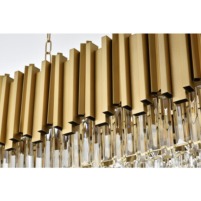 Elegant Lighting Willow 12 Light 47" Chandelier, Satin Gold/Clear
