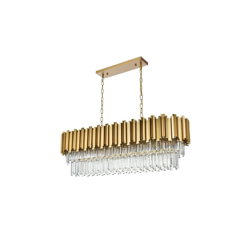 Elegant Lighting Willow 12 Light 47" Chandelier, Satin Gold/Clear