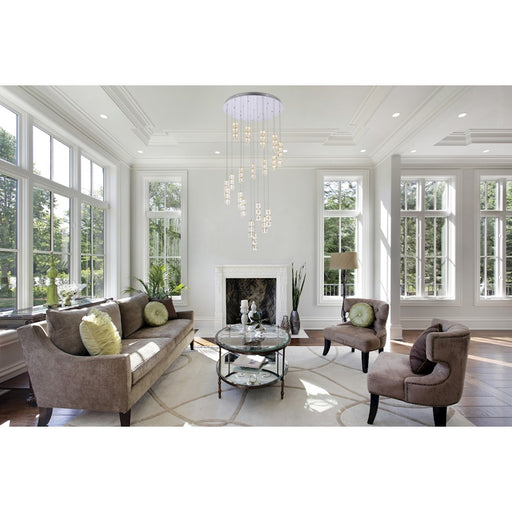 Elegant Lighting Polaris 20 Light 38" Chandelier, Chrome