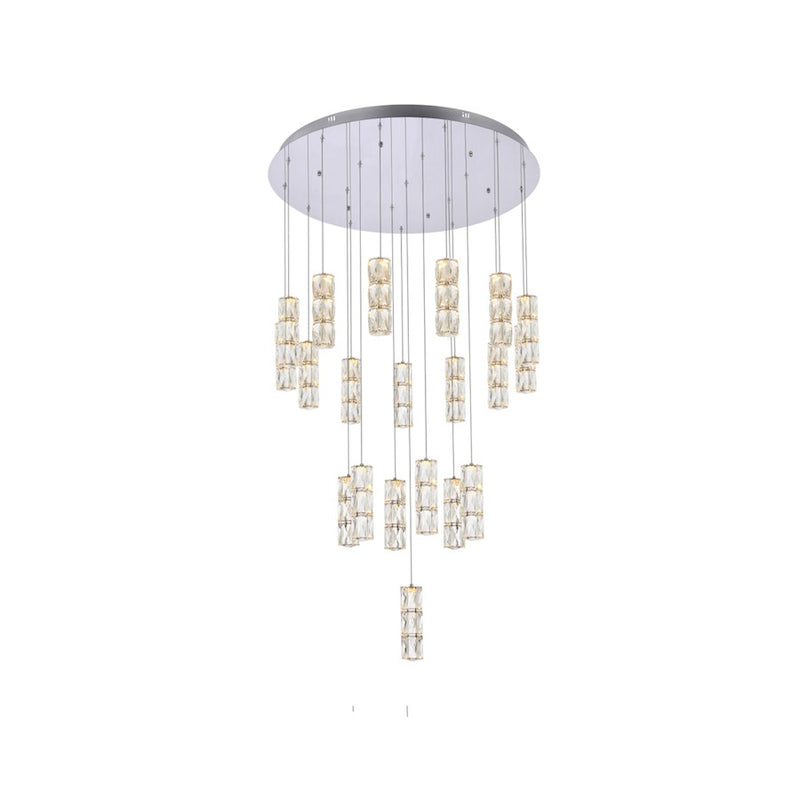 Elegant Lighting Polaris 20 Light 38" Chandelier, Chrome