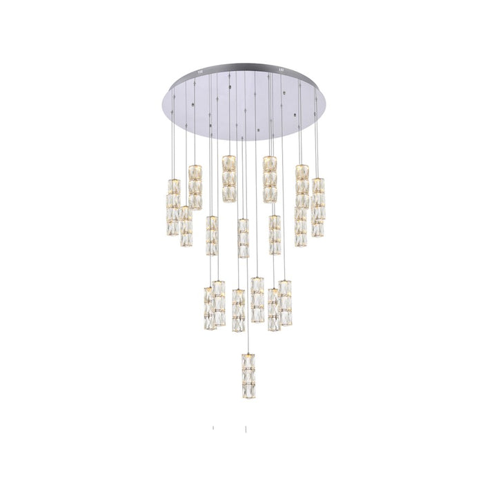 Elegant Lighting Polaris 20 Light 38" Chandelier, Chrome