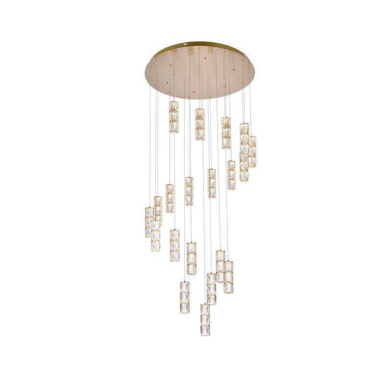 Elegant Lighting Polaris 20 Light 38" Chandelier, Gold