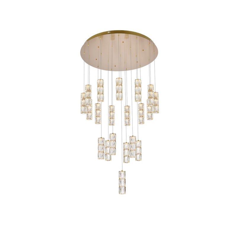 Elegant Lighting Polaris 20 Light 38" Chandelier, Gold