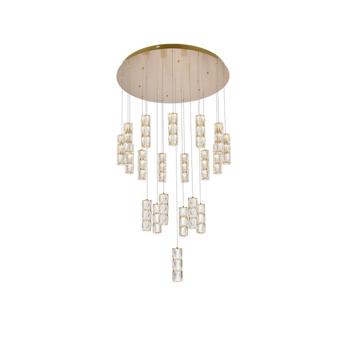 Elegant Lighting Polaris 20 Light 38" Chandelier, Gold