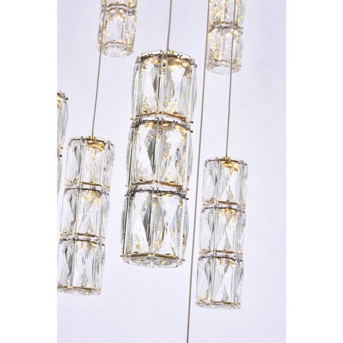 Elegant Lighting Polaris 20 Light 38" Chandelier, Gold
