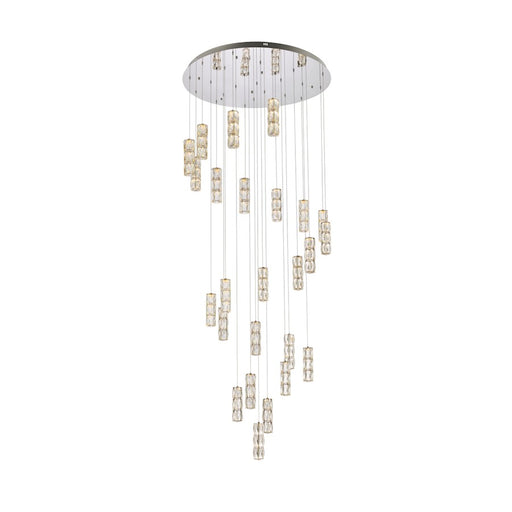 Elegant Lighting Polaris 25 Light 42" Chandelier, Chrome - 3500D42C