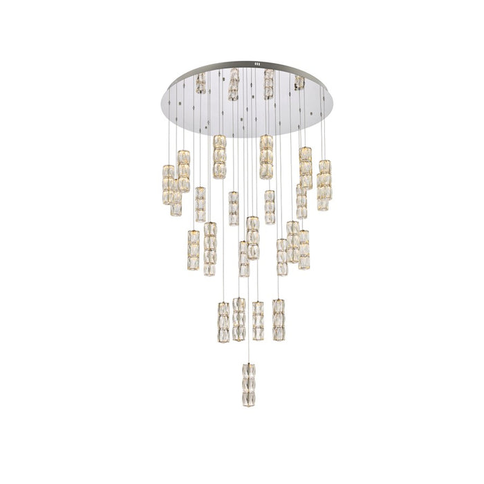 Elegant Lighting Polaris 25 Light 42" Chandelier, Chrome