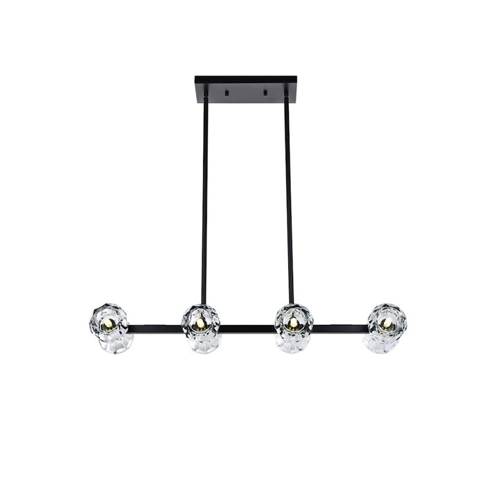 Elegant Lighting Eren 8 Light 31" Pendant, Black/Clear - 3505D31BK