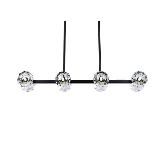 Elegant Lighting Eren 8 Light 31" Pendant, Black/Clear