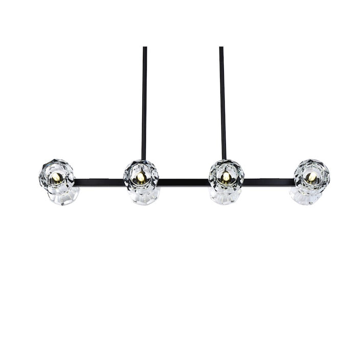 Elegant Lighting Eren 8 Light 31" Pendant, Black/Clear